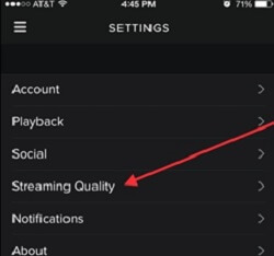 Reduce Stream Quality from iPhone