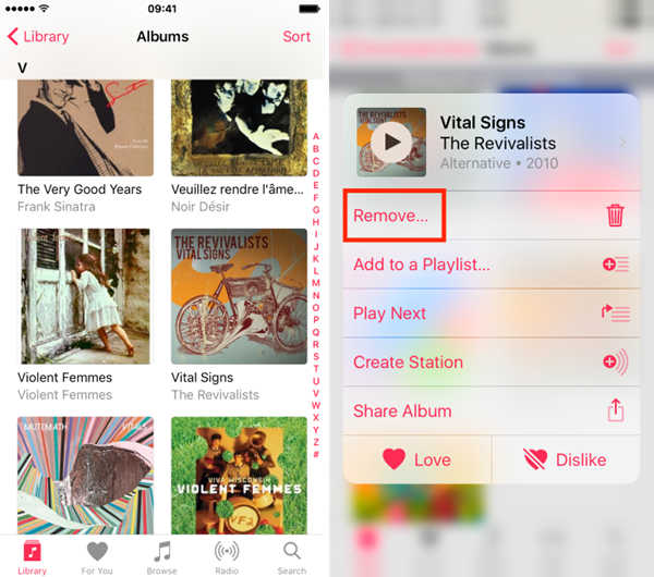 Remove Album from iPhone