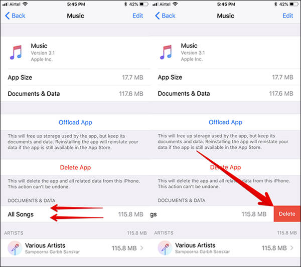 Remove All Music by Deleting All Songs on iPhone
