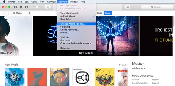 Reset Apple Music Suggestions on PC