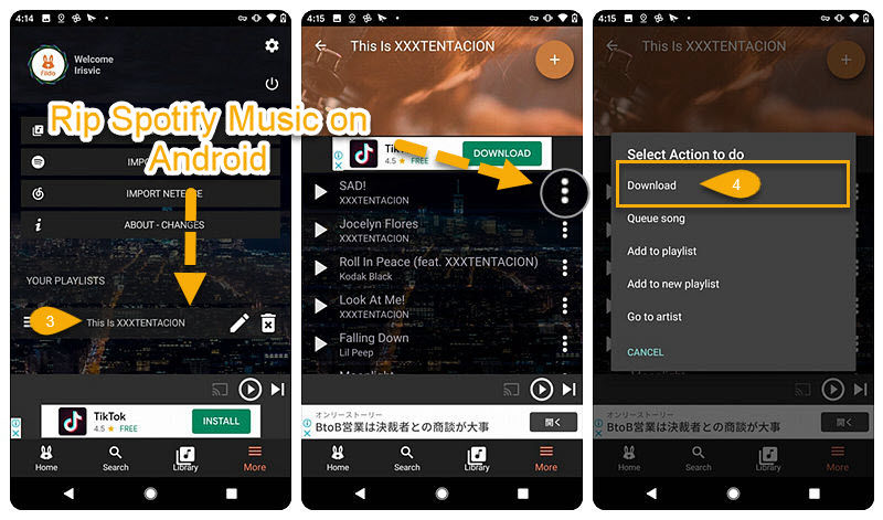 Конвертируйте музыку Spotify на Android