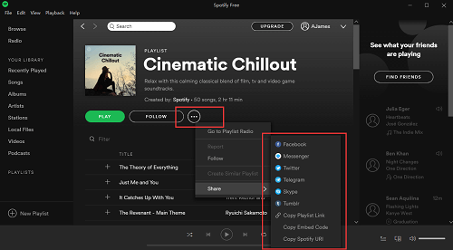 Share Spotify Playlist on PC