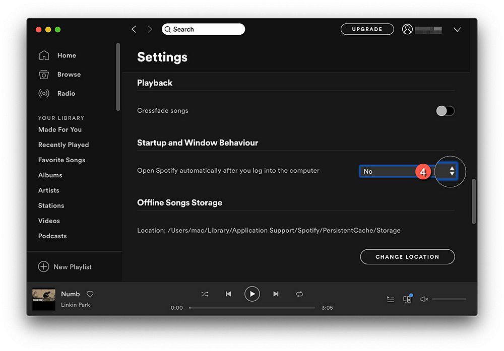 Выключить автоматическое открытие Spotify