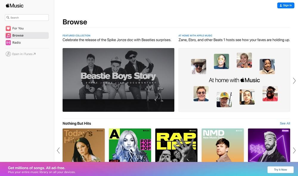 Apple Music Web User Interface