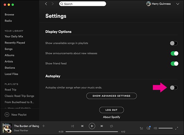 Spotify Autoplay Turn Off on Computer