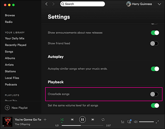 How to Crossfade A Song in Spotify for Gapless Playback