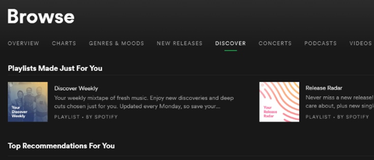 Spotify Discover Function