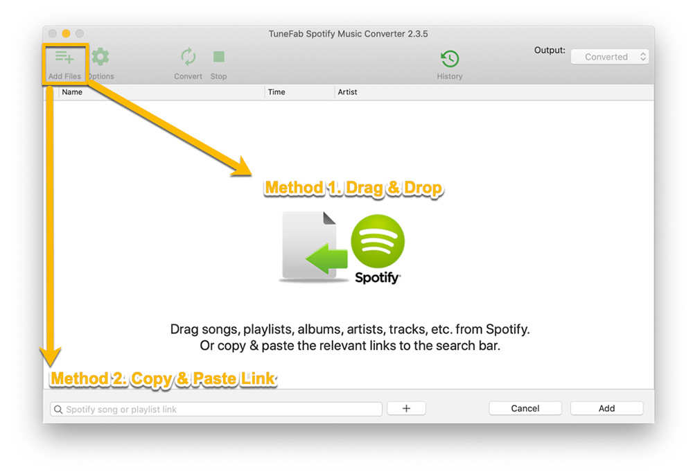 Add Spotify Songs to the Program