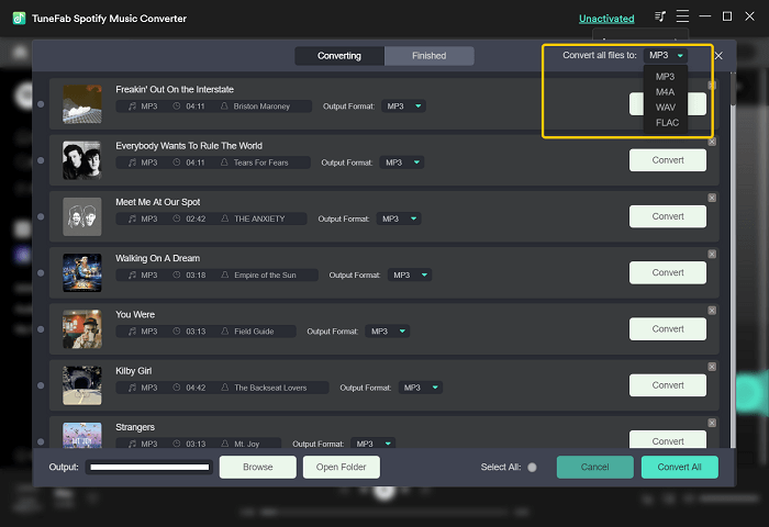 Select Output Format