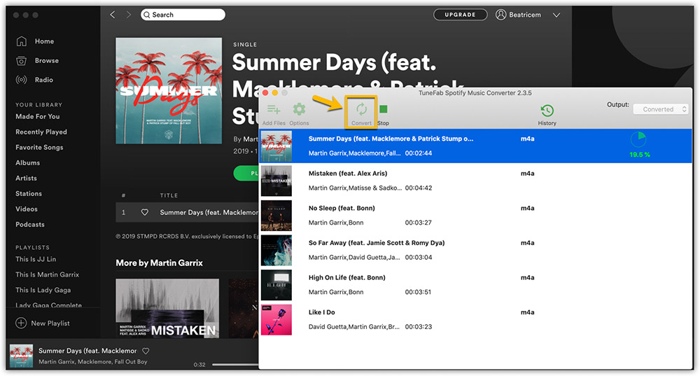 Click Convert to Start Download Spotify Songs