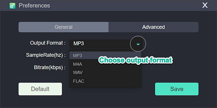 Select Output Format