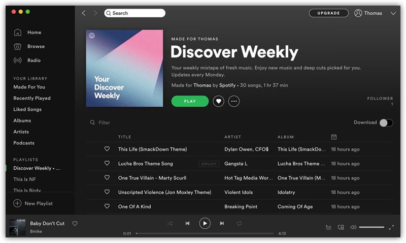 Descubrimiento de música de Spotify