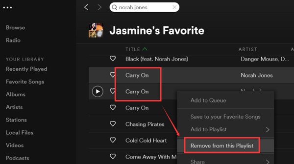 Spotify Remove from This Playlist