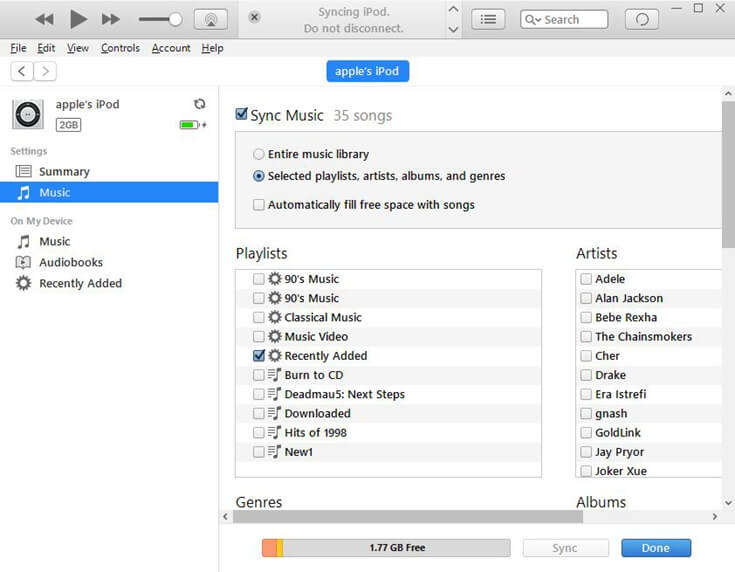 Sync Apple Music to iPod Shuffle