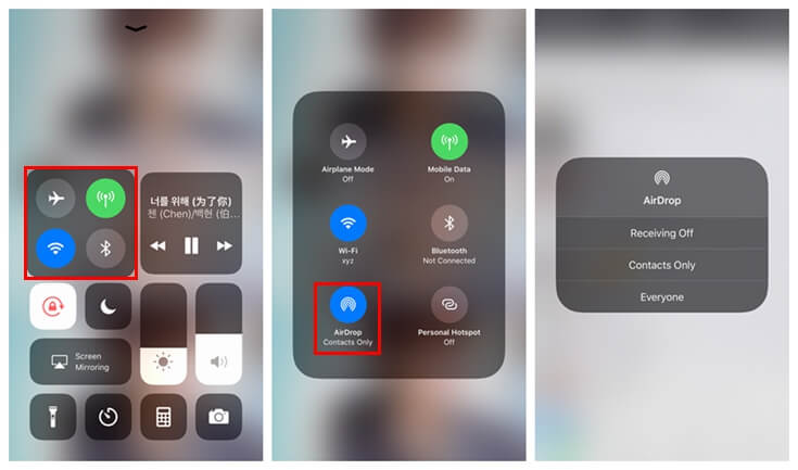 Tap on AirDrop in iOS 11