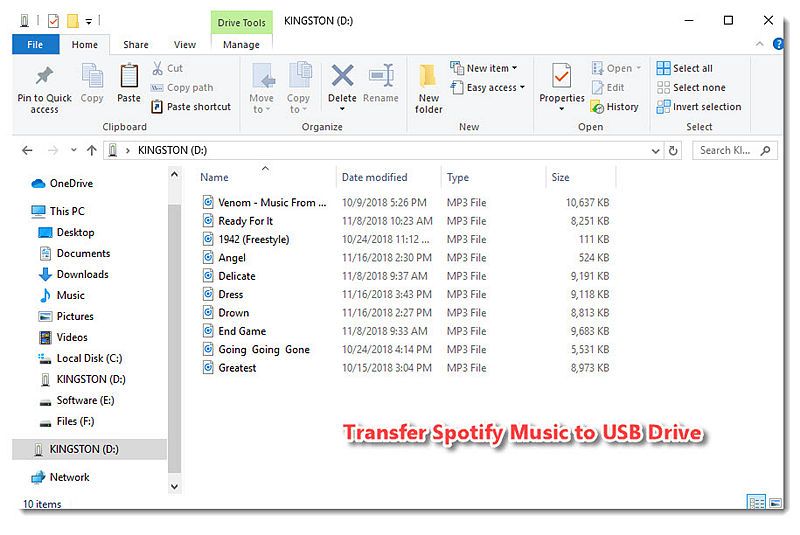 Transfer Spotify Music to USB Drive