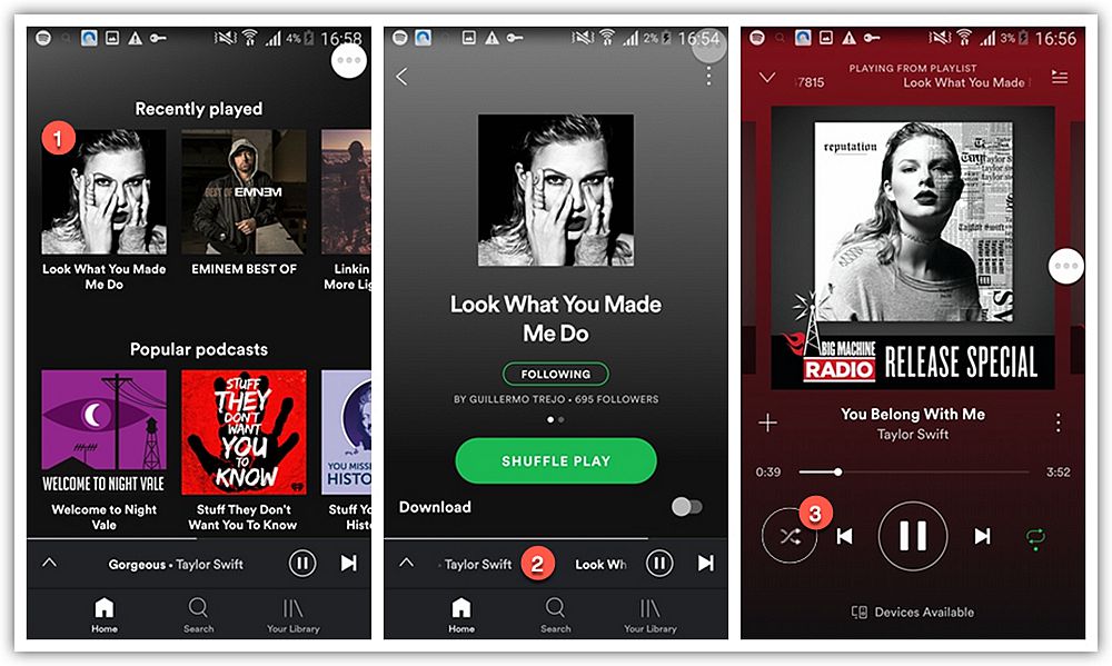 Turn off Shuffle Play on Spotify on Android