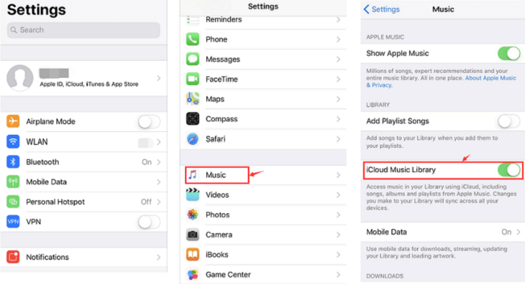 Turn on iCloud Music Library in Your iPhone X