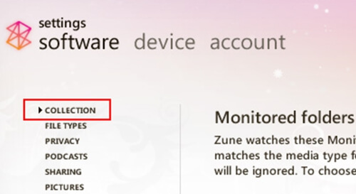 Zune Software Settings Collection