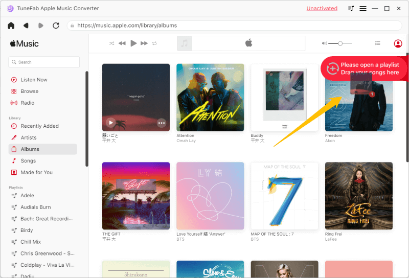 Drag Apple Music Albums to Download