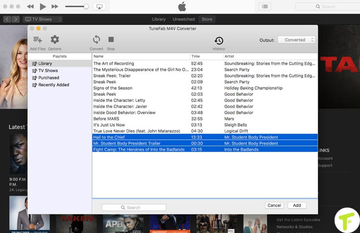 Select Converted 
iTunes Movies