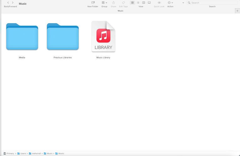 Default Location of the iTunes Library