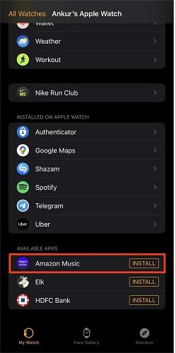 How to listen to store amazon music on apple watch