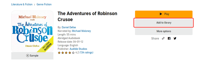 Add Audible Book to Library