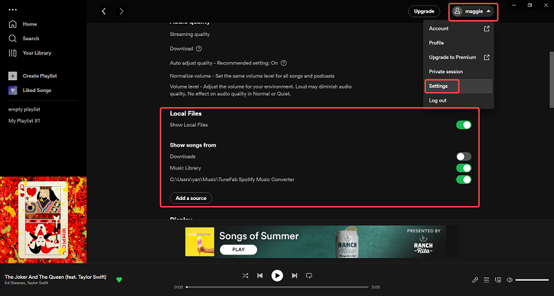 Add Local Source to Spotify