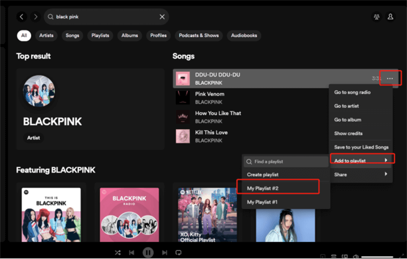 Add Songs to Playlists on PC