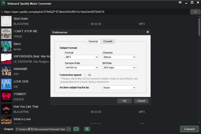 Adjust Quality Settings in Viwizard Spotify Music Converter