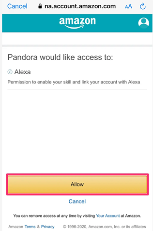 How to hook up pandora best sale to alexa