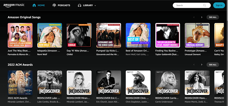 Amazon Music Interface