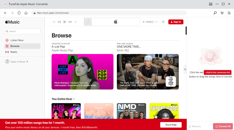 Welcome Screen of TuneFab Apple Music Converter