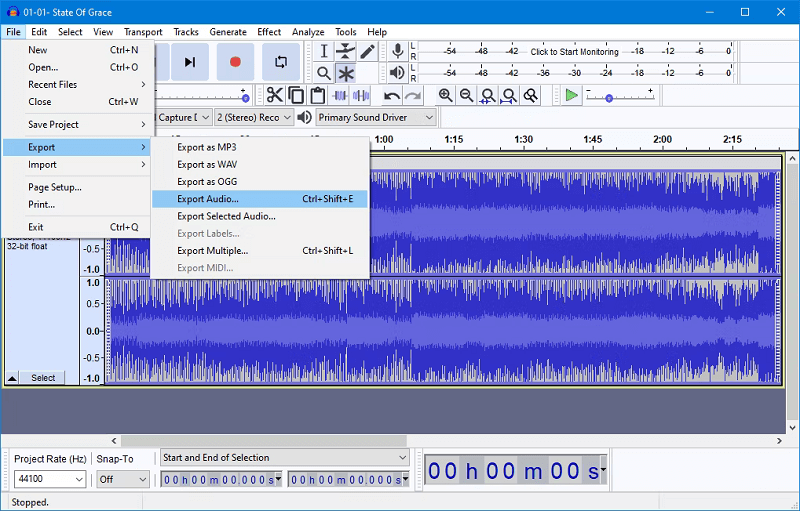 Audacity Convert AAC to MP3