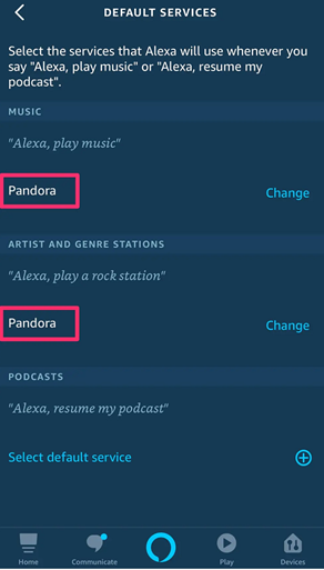 How to get alexa to 2024 play pandora