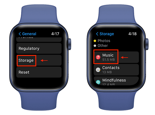 Check the Storage of Apple Watch