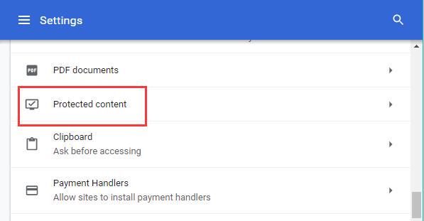Chrome Allow Protected Content
