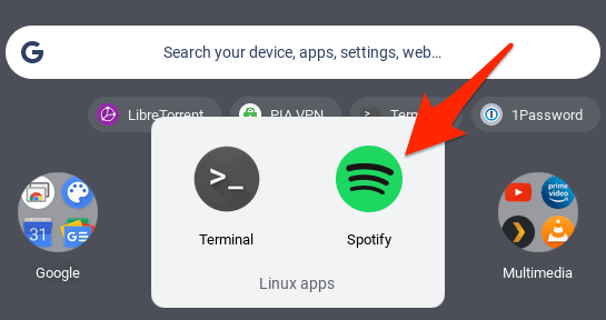 Chromebook Install Spotify Linux