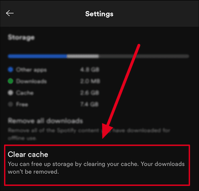 Clean Spotify Cache Mobile