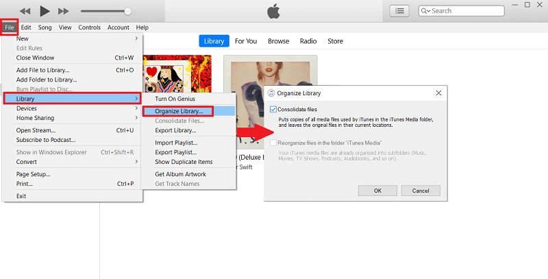 Consolidate Files on iTunes