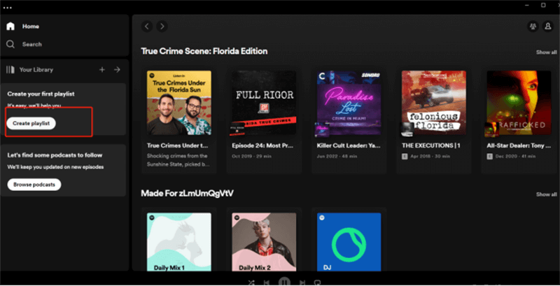 Create Spotify Playlists on PC
