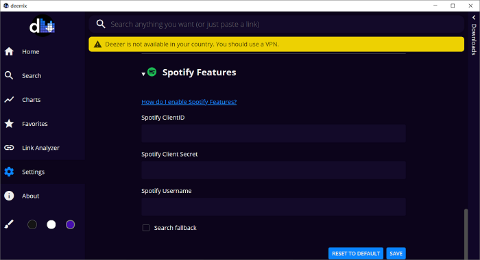 Enable Spotify Features on deemix-gui