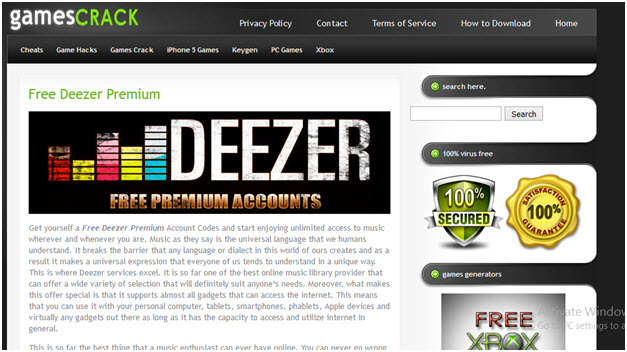 Get Deezer Premium Free on Games Crack