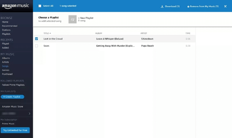 Download Purchased Amazon Prime Music on Web Player