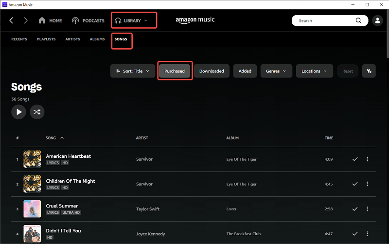 Download Purchased Amazon Music via Desktop App