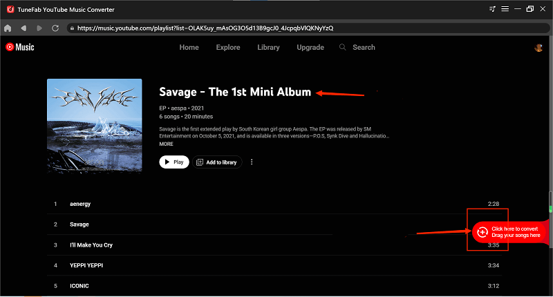 Drag to Download A Playlist or Album