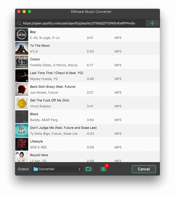 DRmare Spotify Music Downloader Interface