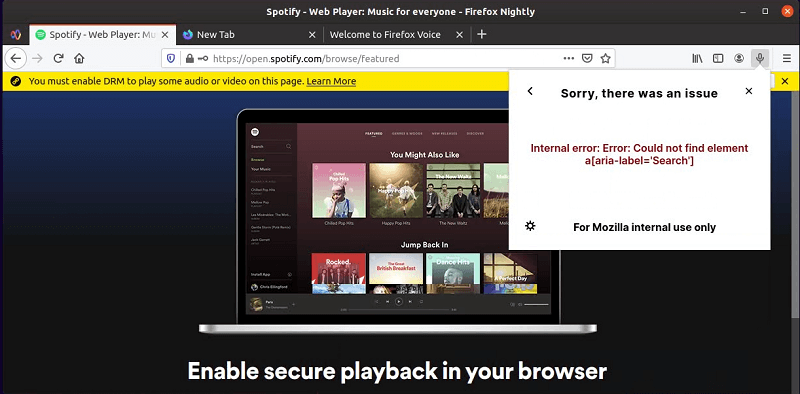 Enable Spotify DEM on Firefox