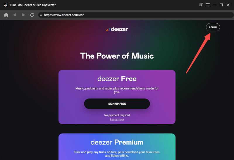 Enter Deezer Account